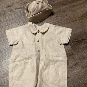 Collins and Hall European linen romper size 3 month